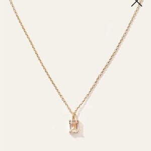 Emerald Cut Topaz Gold Necklace